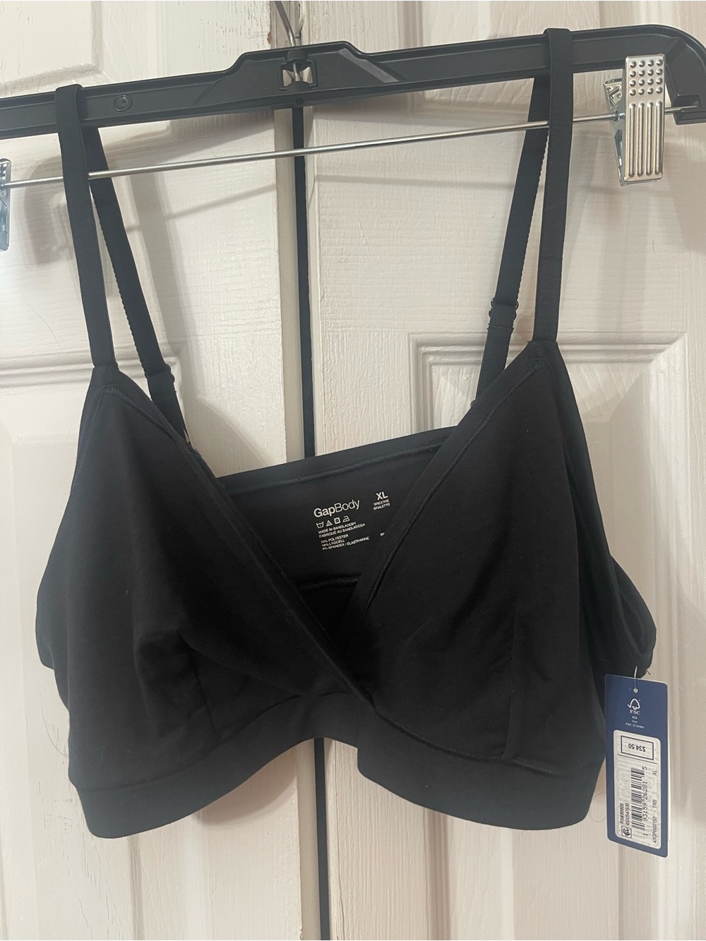 NWT GapBody Breathe Full Coverage Bralette Color Black Size XL